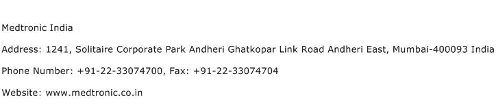 Medtronic India Address Contact Number