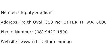 Members Equity Stadium Address Contact Number