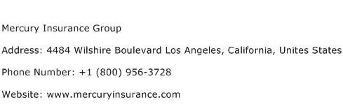 Mercury Insurance Group Address Contact Number