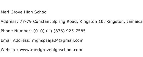 Merl Grove High School Address Contact Number