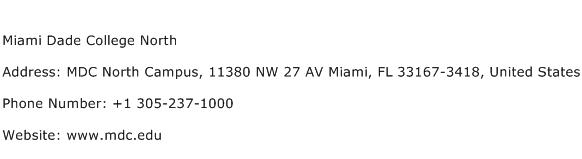 Miami Dade College North Address Contact Number