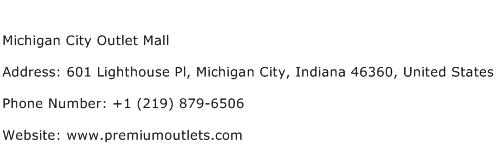 Michigan City Outlet Mall Address Contact Number