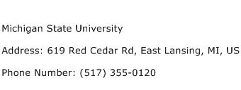 Michigan State University Address Contact Number