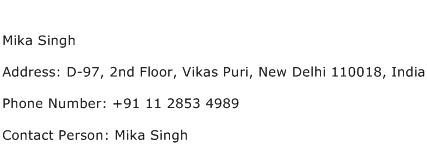 Mika Singh Address Contact Number