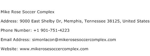 Mike Rose Soccer Complex Address Contact Number
