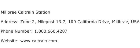 Millbrae Caltrain Station Address Contact Number