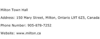 Milton Town Hall Address Contact Number