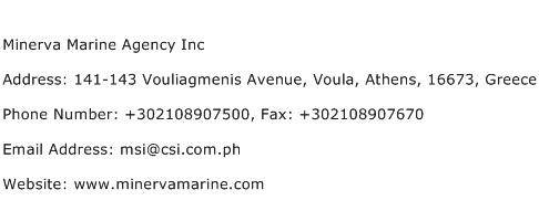 Minerva Marine Agency Inc Address Contact Number