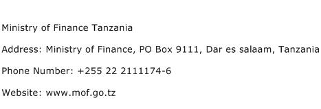 Ministry of Finance Tanzania Address Contact Number