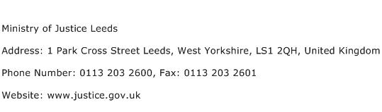 Ministry of Justice Leeds Address Contact Number