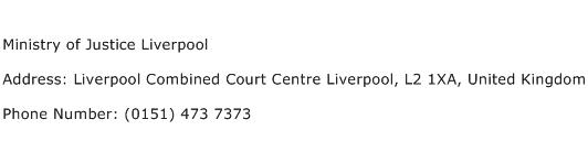 Ministry of Justice Liverpool Address Contact Number
