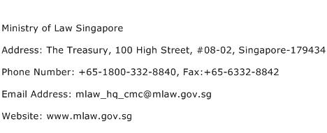 Ministry of Law Singapore Address Contact Number