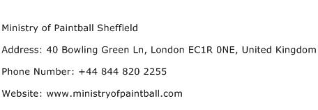 Ministry of Paintball Sheffield Address Contact Number