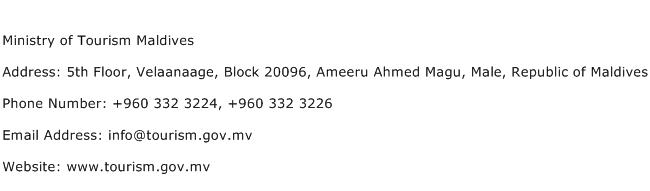 Ministry of Tourism Maldives Address Contact Number