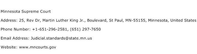 Minnesota Supreme Court Address Contact Number