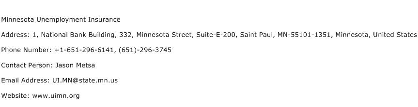 Minnesota Unemployment Insurance Address Contact Number