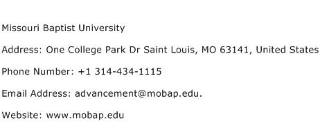 Missouri Baptist University Address Contact Number