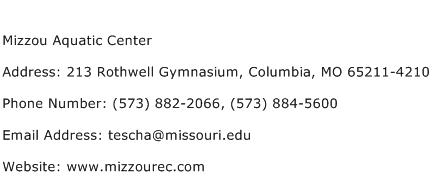Mizzou Aquatic Center Address Contact Number
