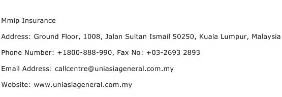 Mmip Insurance Address Contact Number