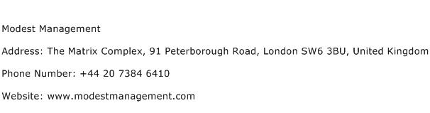 Modest Management Address Contact Number