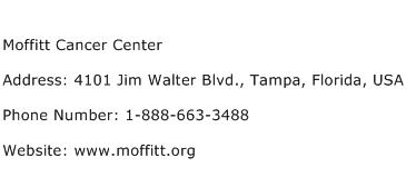 Moffitt Cancer Center Address Contact Number