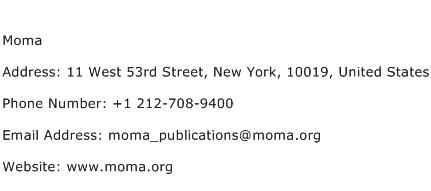 Address, Contact of Moma