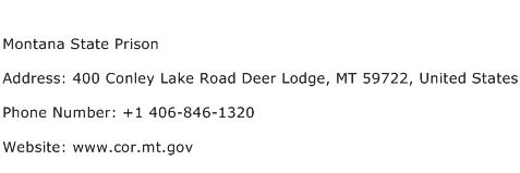 Montana State Prison Address Contact Number
