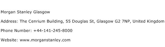 Morgan Stanley Glasgow Address Contact Number