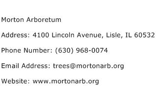 Morton Arboretum Address Contact Number