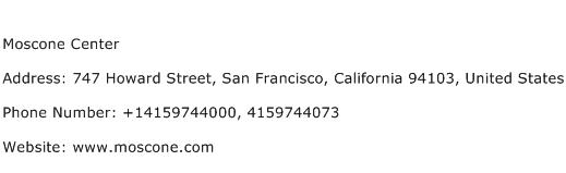 Moscone Center Address Contact Number