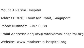 Mount Alvernia Hospital Address Contact Number