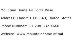 Mountain Home Air Force Base Address Contact Number