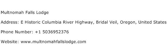 Multnomah Falls Lodge Address Contact Number