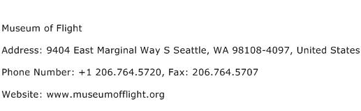 Museum of Flight Address Contact Number