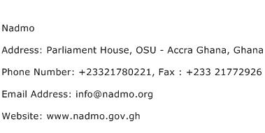 Nadmo Address Contact Number