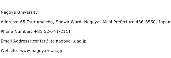 Nagoya University Address Contact Number