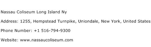 Nassau Coliseum Long Island Ny Address Contact Number