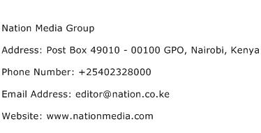 Nation Media Group Address Contact Number