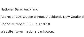 National Bank Auckland Address Contact Number