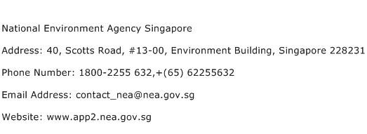 National Environment Agency Singapore Address Contact Number