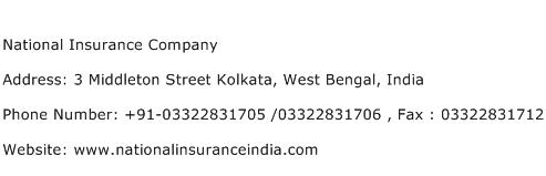 National Insurance Company Address Contact Number