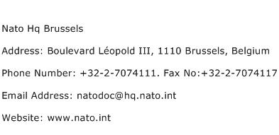 Nato Hq Brussels Address Contact Number