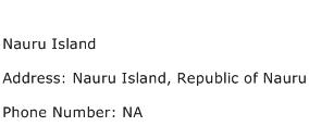 Nauru Island Address Contact Number