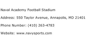 Naval Academy Football Stadium Address Contact Number