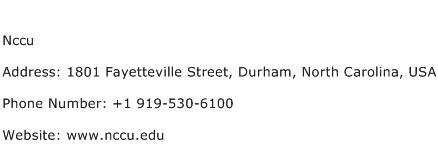 Nccu Address Contact Number