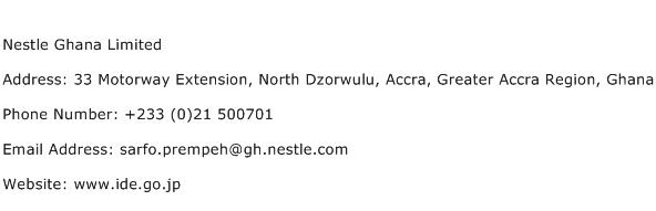 Nestle Ghana Limited Address Contact Number