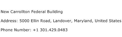 New Carrollton Federal Building Address Contact Number