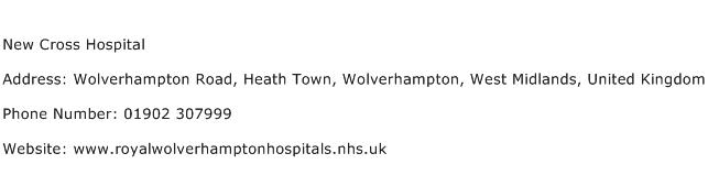 New Cross Hospital Address Contact Number