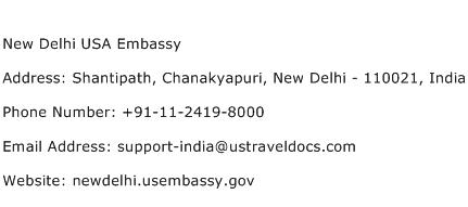 New Delhi USA Embassy Address Contact Number