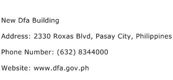 New Dfa Building Address Contact Number